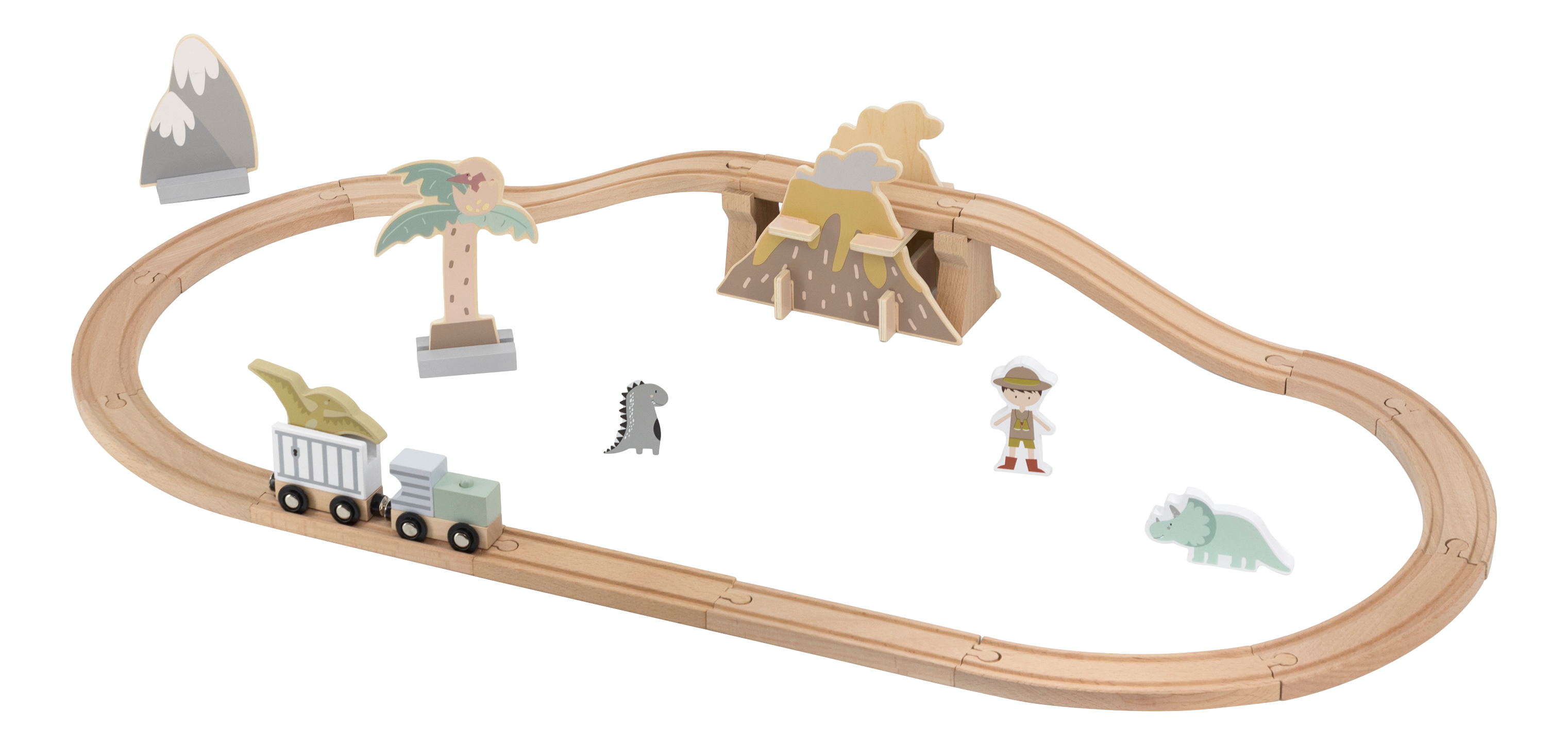 Zugset-Erweiterung „Dinosaurier“ aus Holz