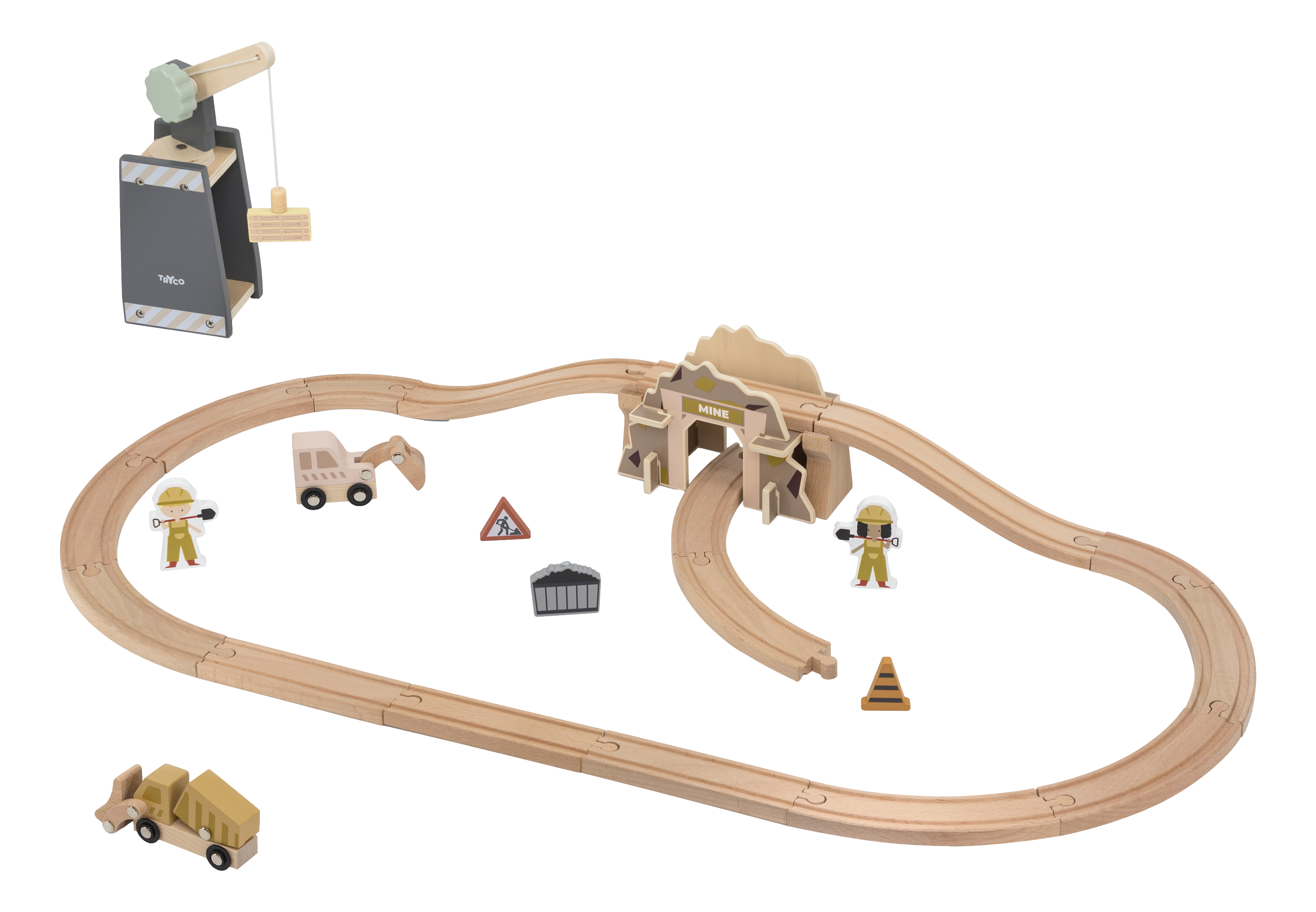 Zugset-Erweiterung „Baustelle“ aus Holz