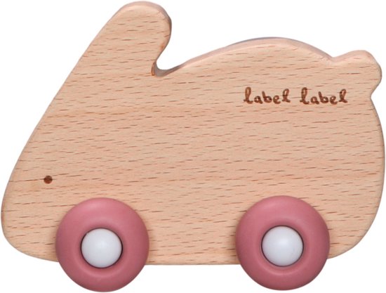 Beißspielzeug auf Rädern Hase – Holz & Silikon