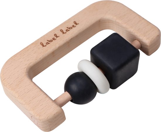 Beißring eckig aus Holz & Silikon