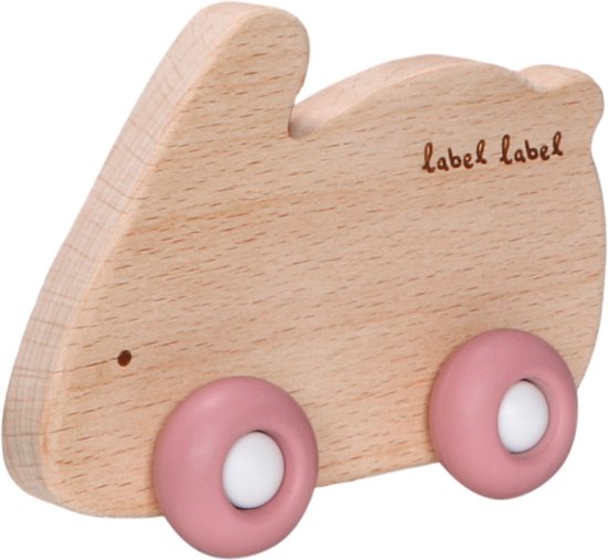 Beißspielzeug auf Rädern Hase – Holz & Silikon