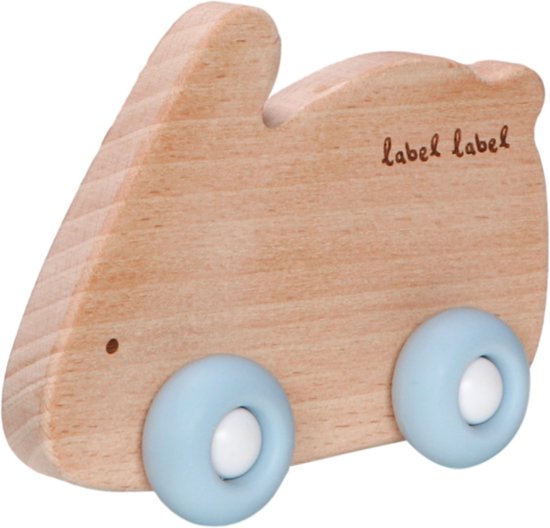 Beißspielzeug auf Rädern Hase – Holz & Silikon