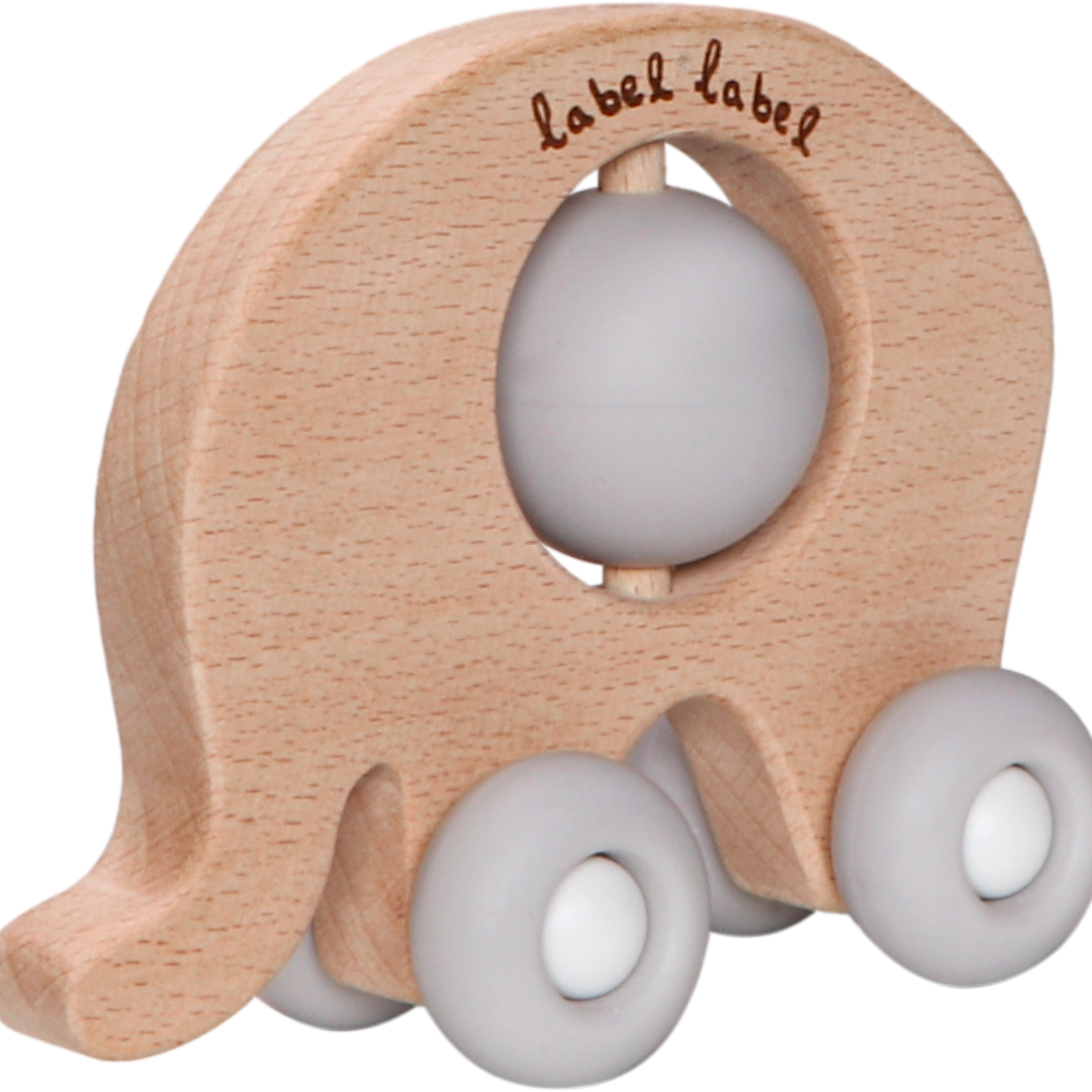 Beißspielzeug auf Rädern Elefant – Holz & Silikon