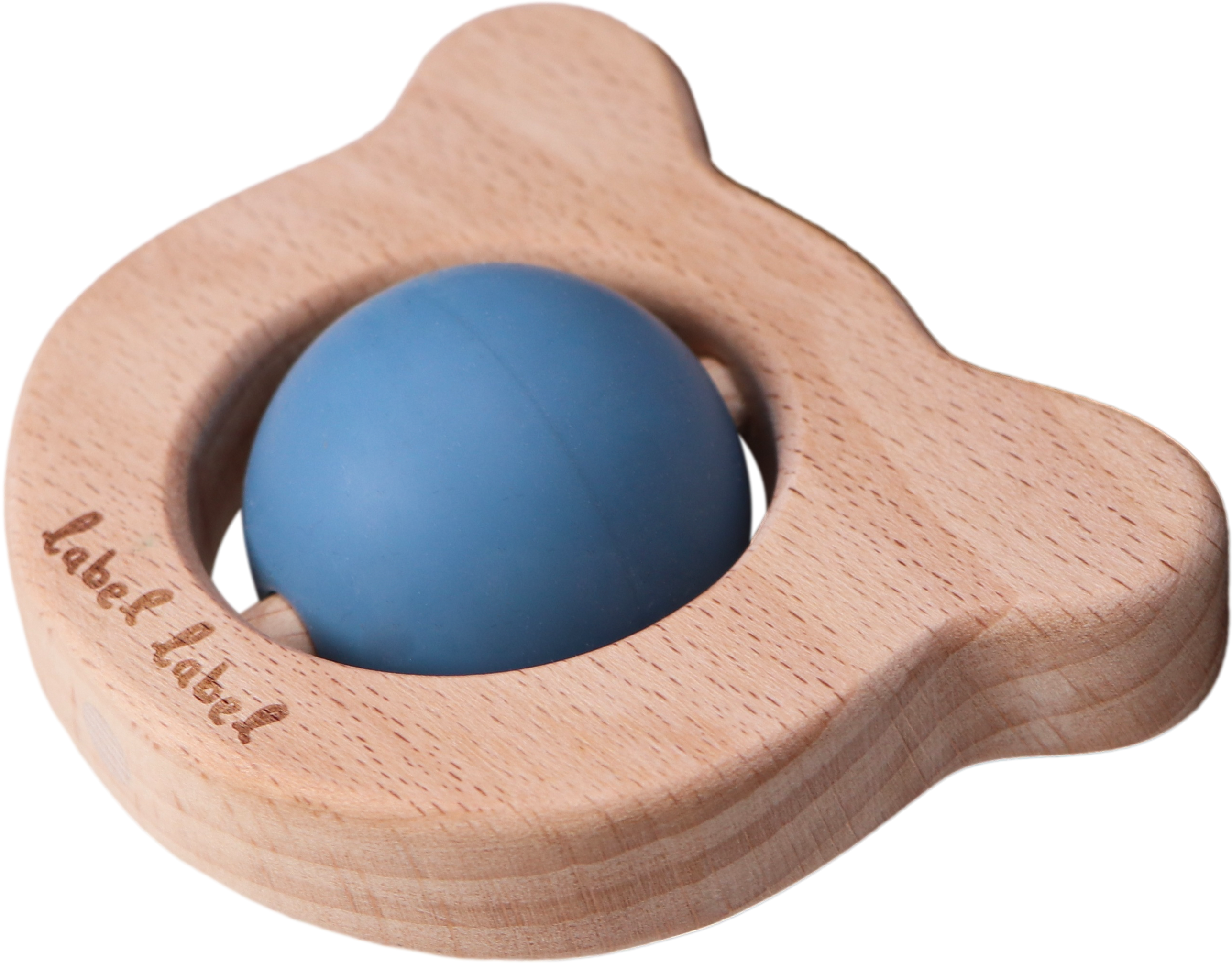 Beißspielzeug Holz & Silikon Bärenkopf