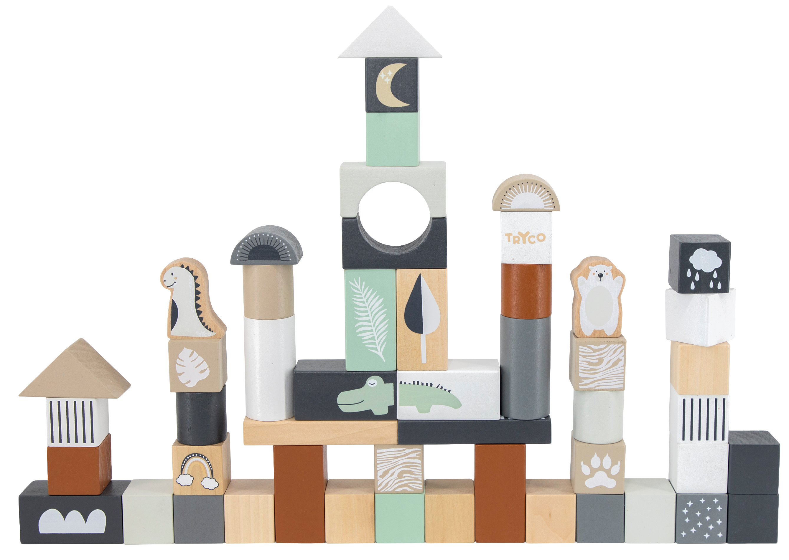 Holzbausteine-Set (50 Teile)