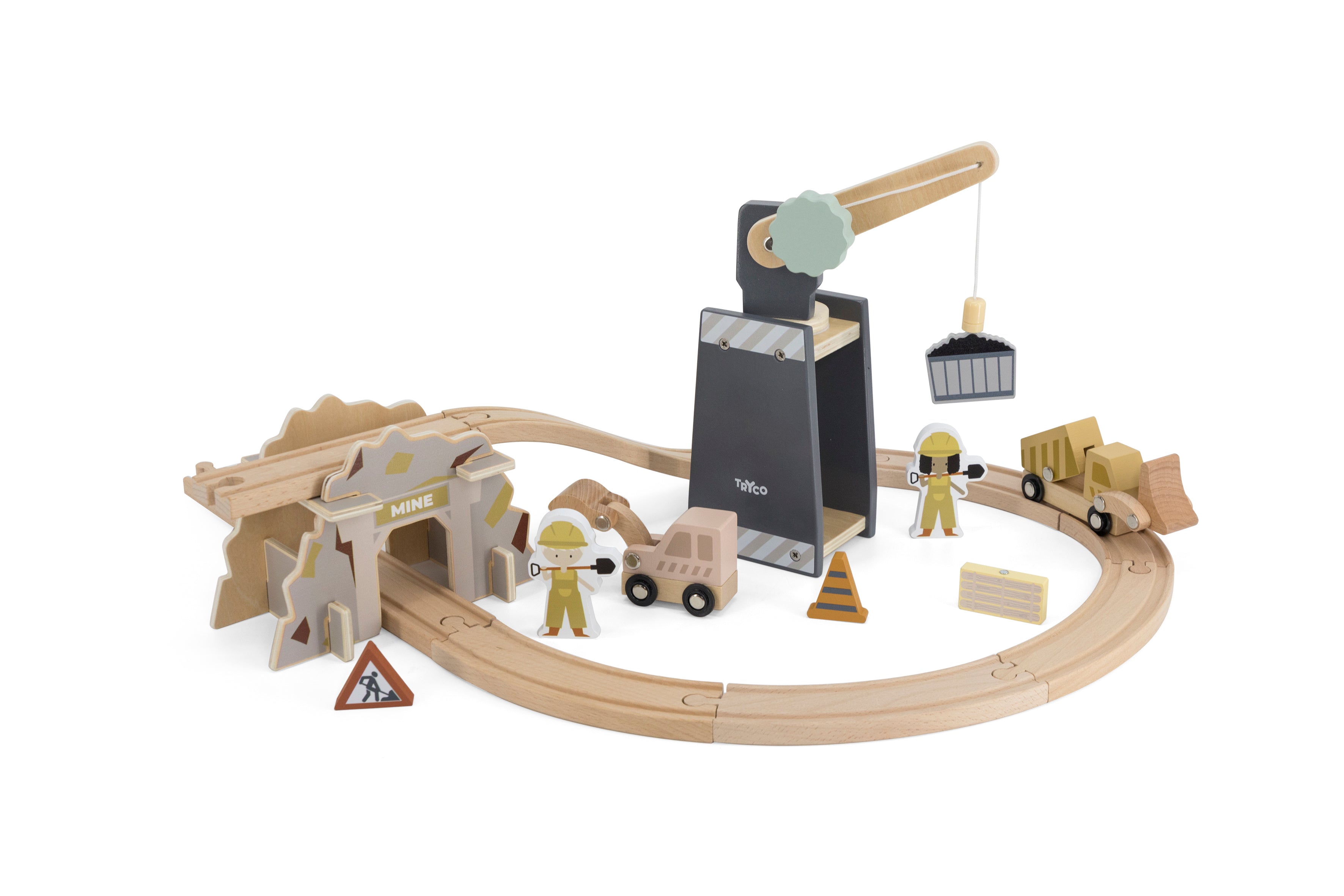 Zugset-Erweiterung „Baustelle“ aus Holz