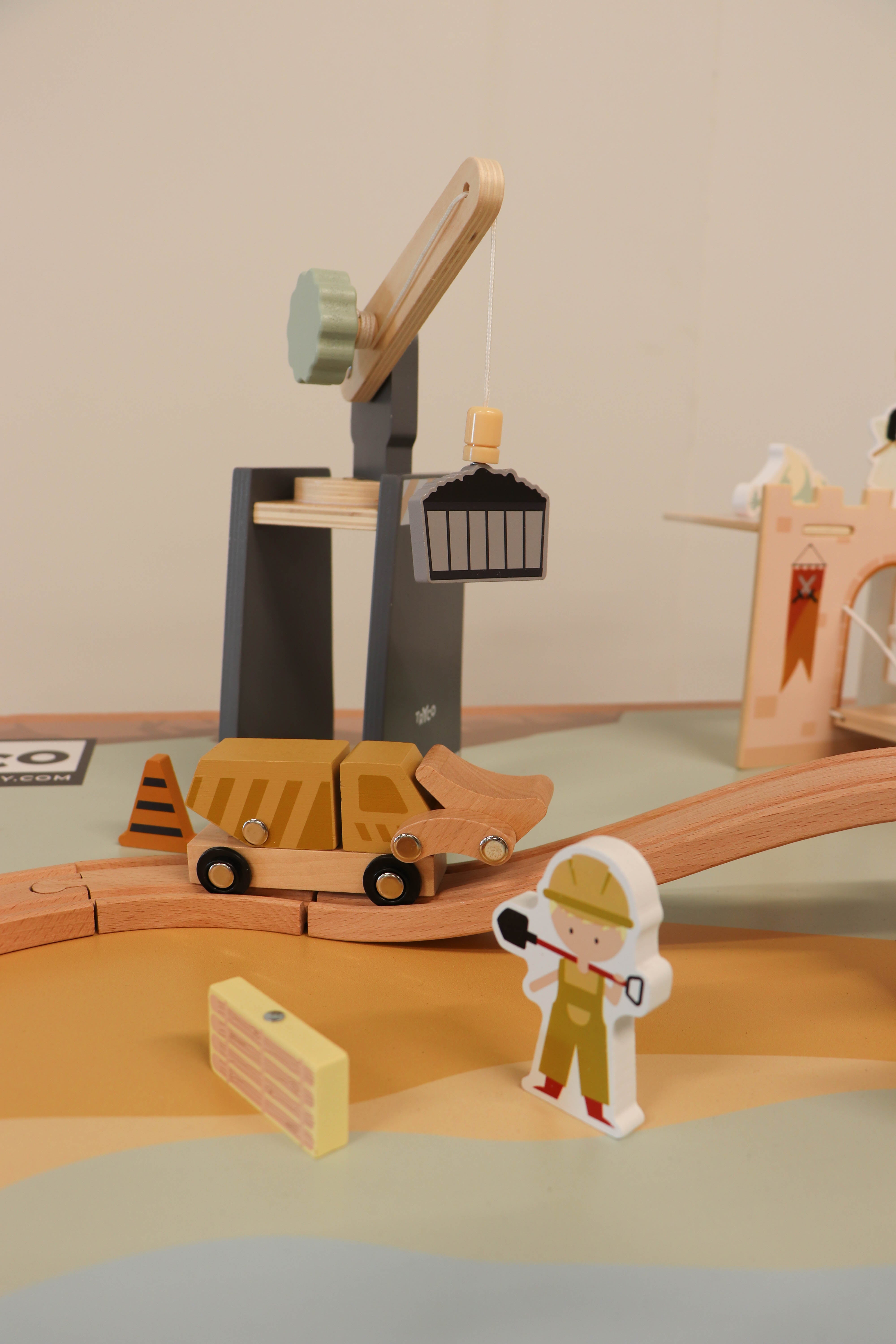 Zugset-Erweiterung „Baustelle“ aus Holz