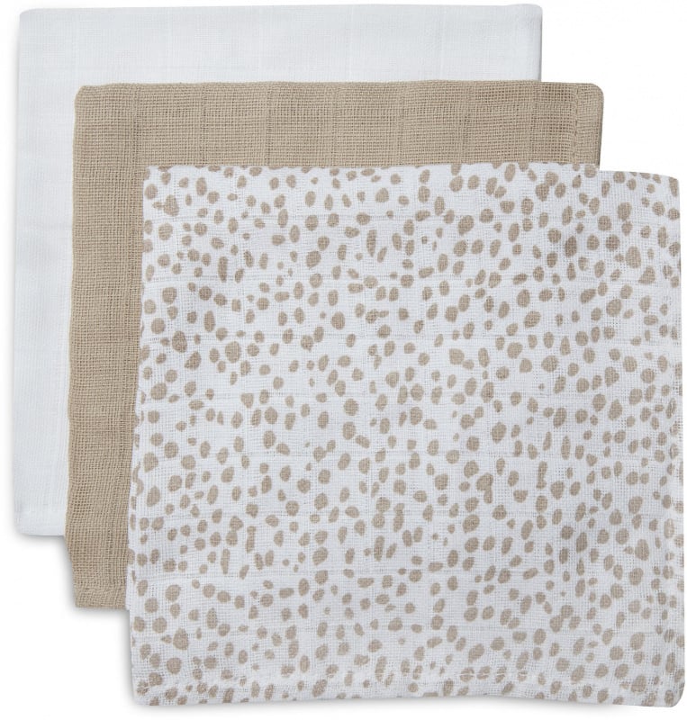 Jollein Spucktücher „Dotted" – 3er-Set (31x31cm)