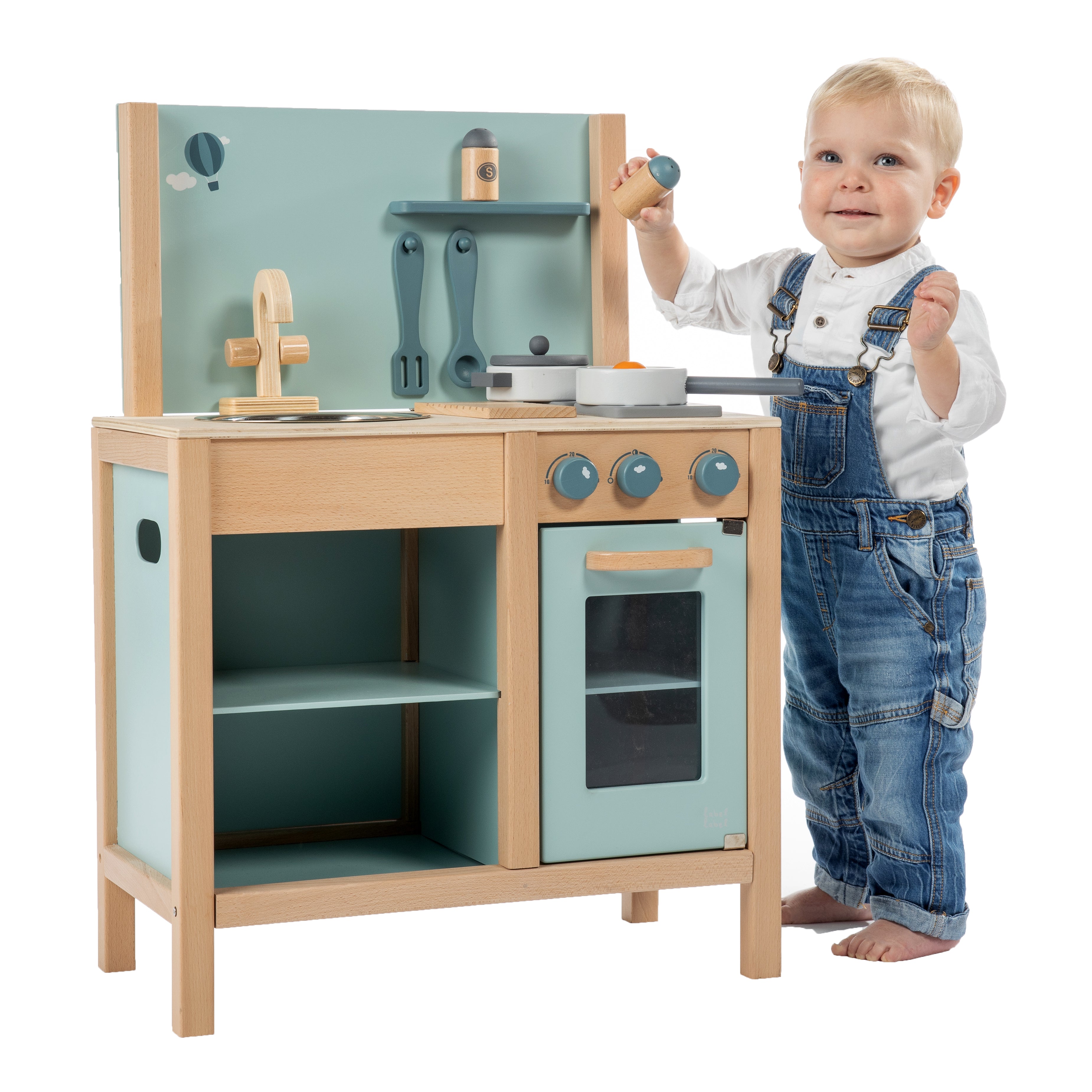 Kinderküche aus Holz mit Zubehör