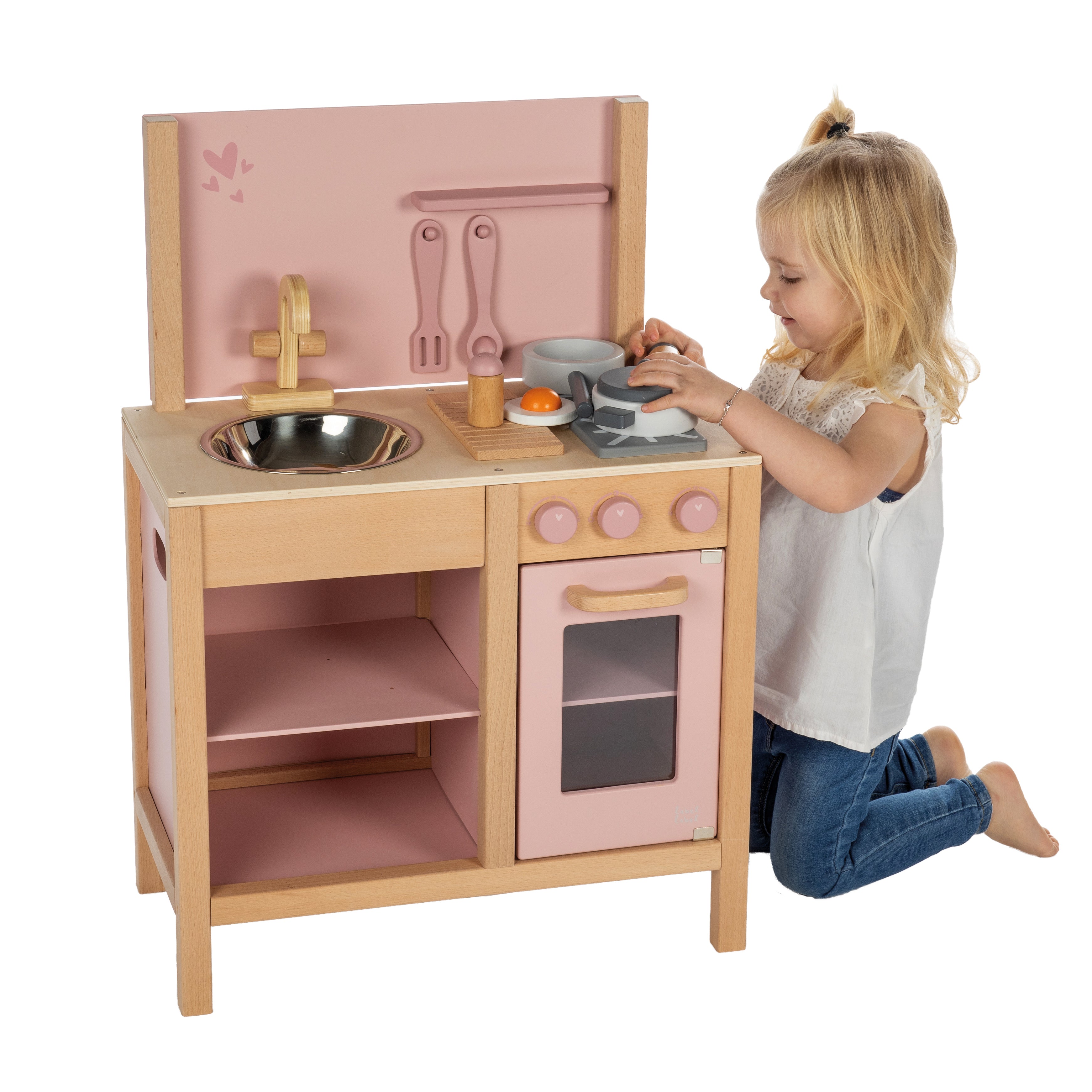 Kinderküche aus Holz mit Zubehör