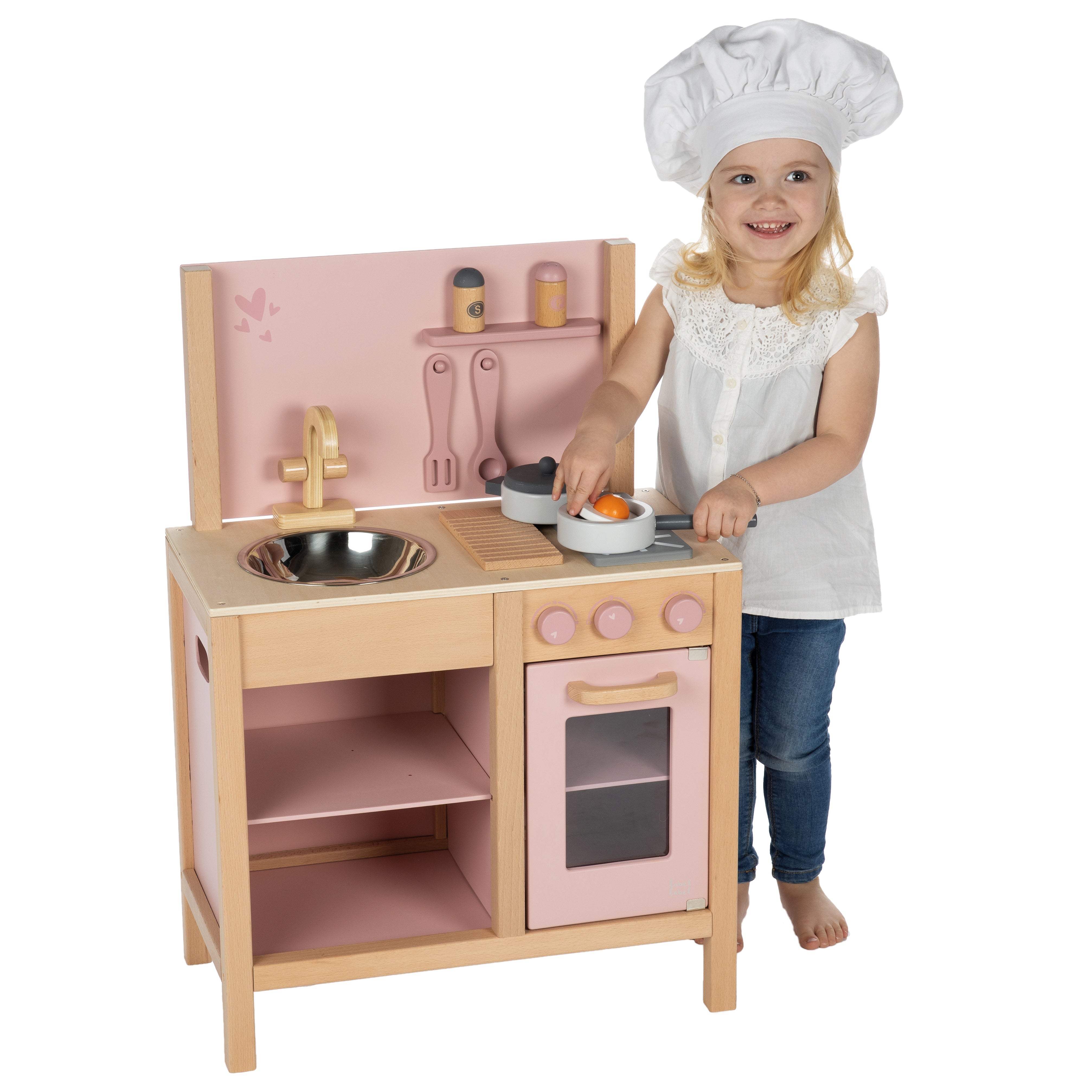 Kinderküche aus Holz mit Zubehör