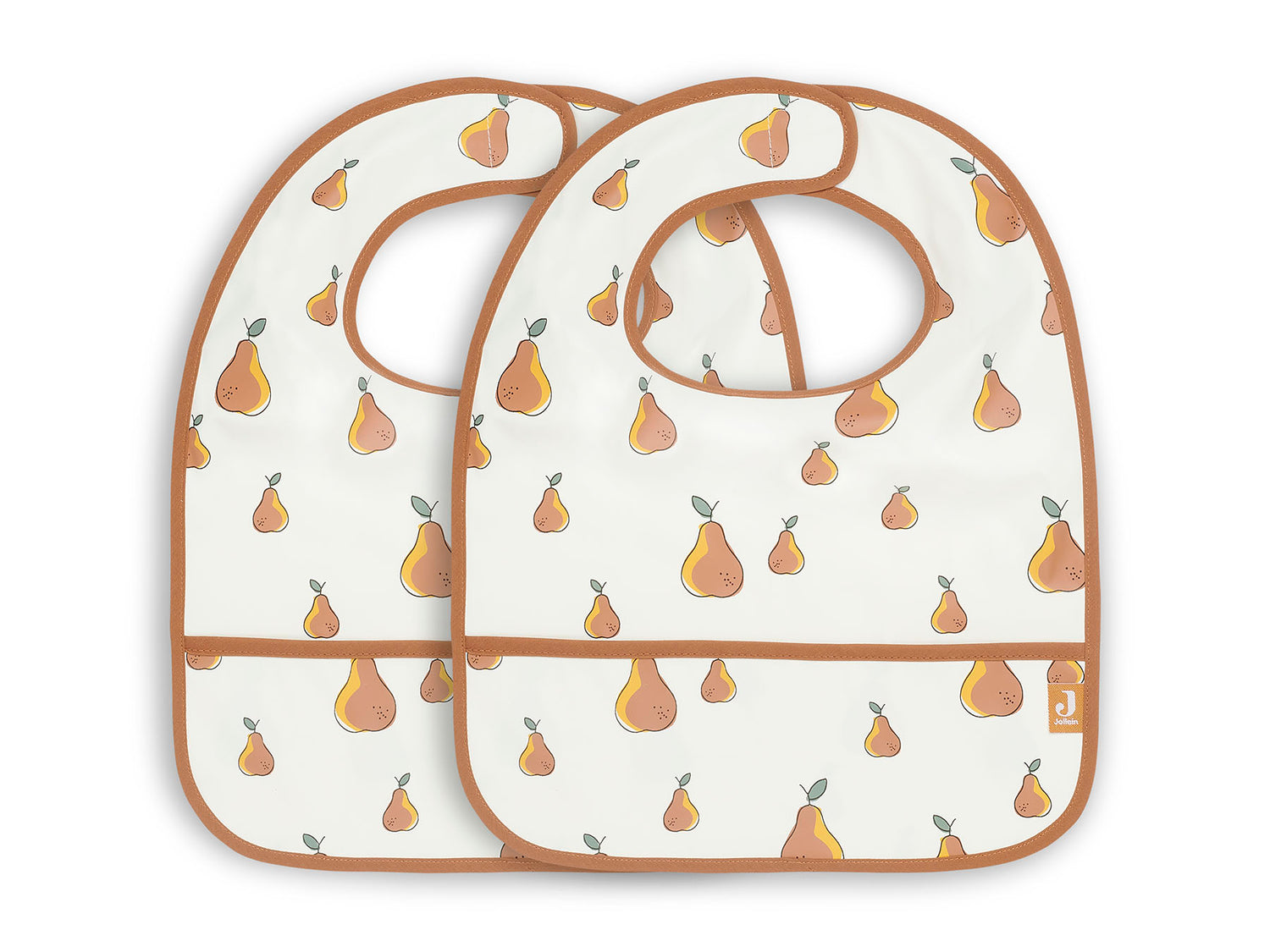 Jollein Wasserfeste Lätzchen „Peach & Pear" - 2er Set