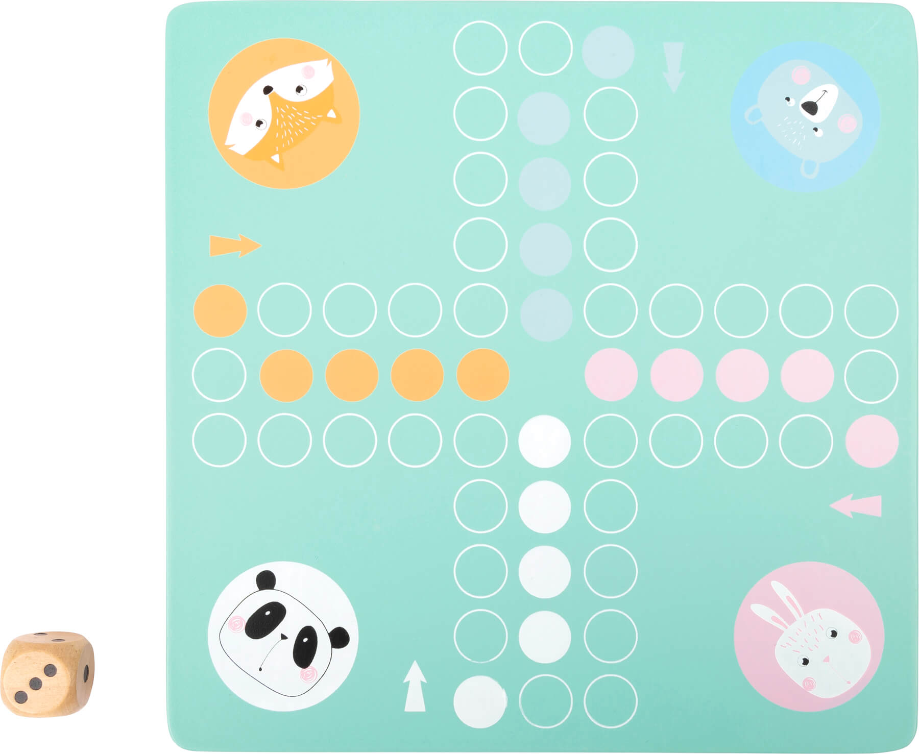 Ludo Spiel mit Tieren in Pastell
