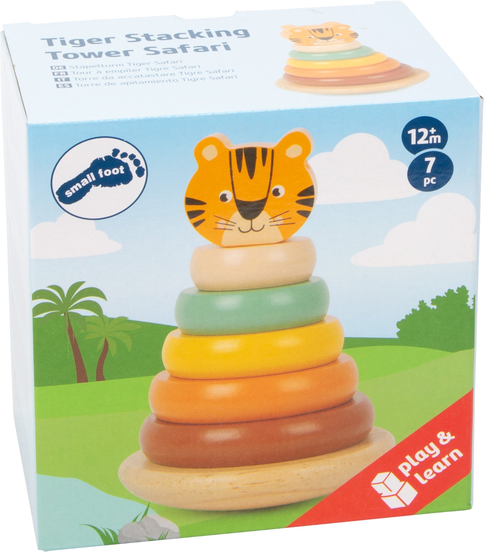 Stapelturm aus Holz Tiger Safari