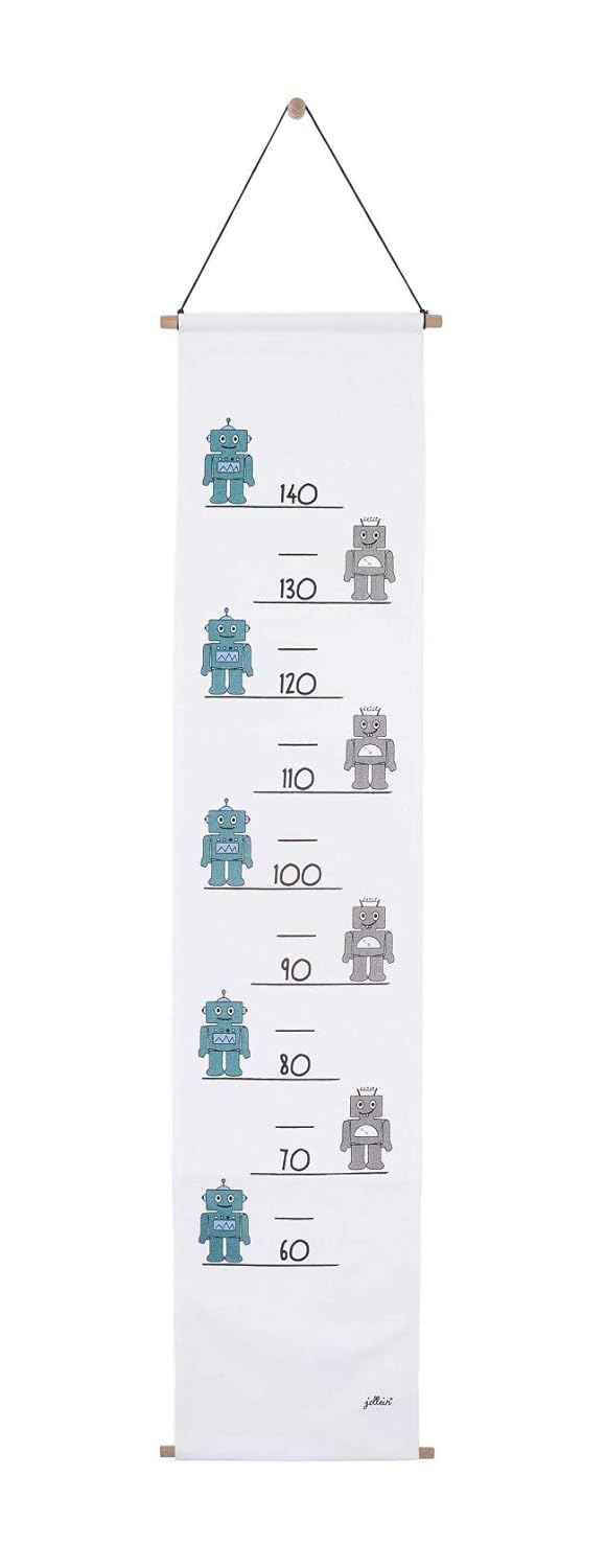 Jollein Growth Chart Messlatte – Roboter in Teal