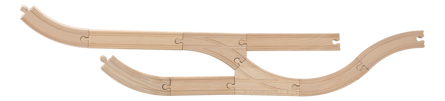 Zugset -Schienen-Erweiterung aus Holz