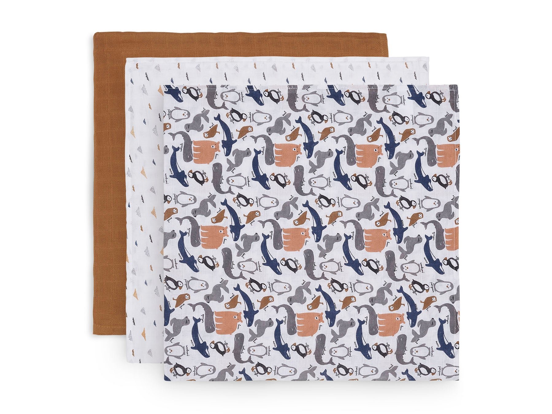 Jollein Multi-Spucktücher Polar – 3er‑Set (70×70 cm)