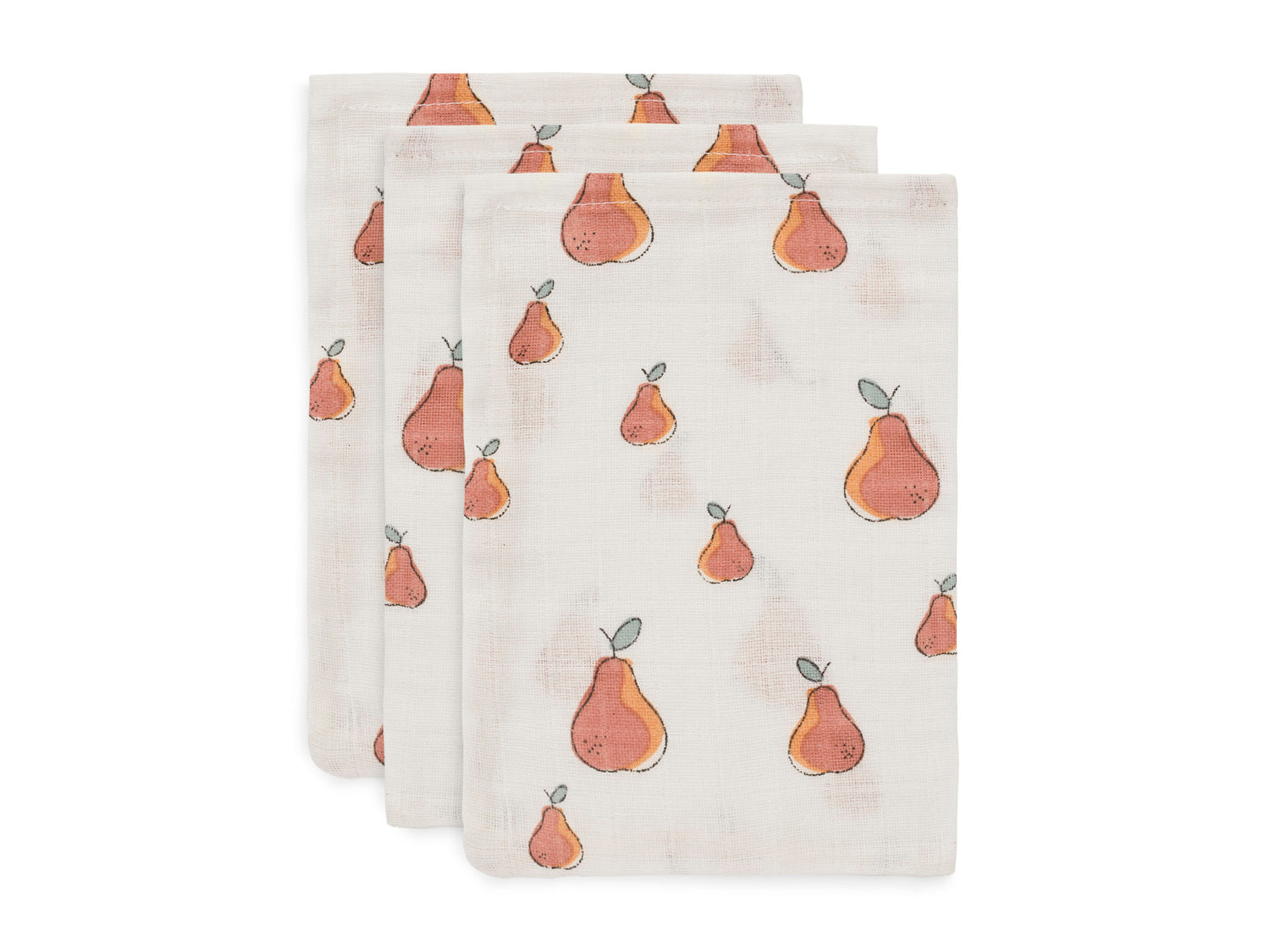 Jollein Waschlappen "Peach/Pear" - 3er‑Set (15x20cm)
