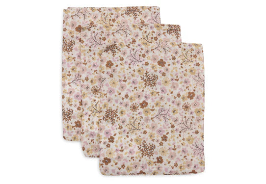 Jollein Waschlappen "Flower" - 3er‑Set (15x20cm)
