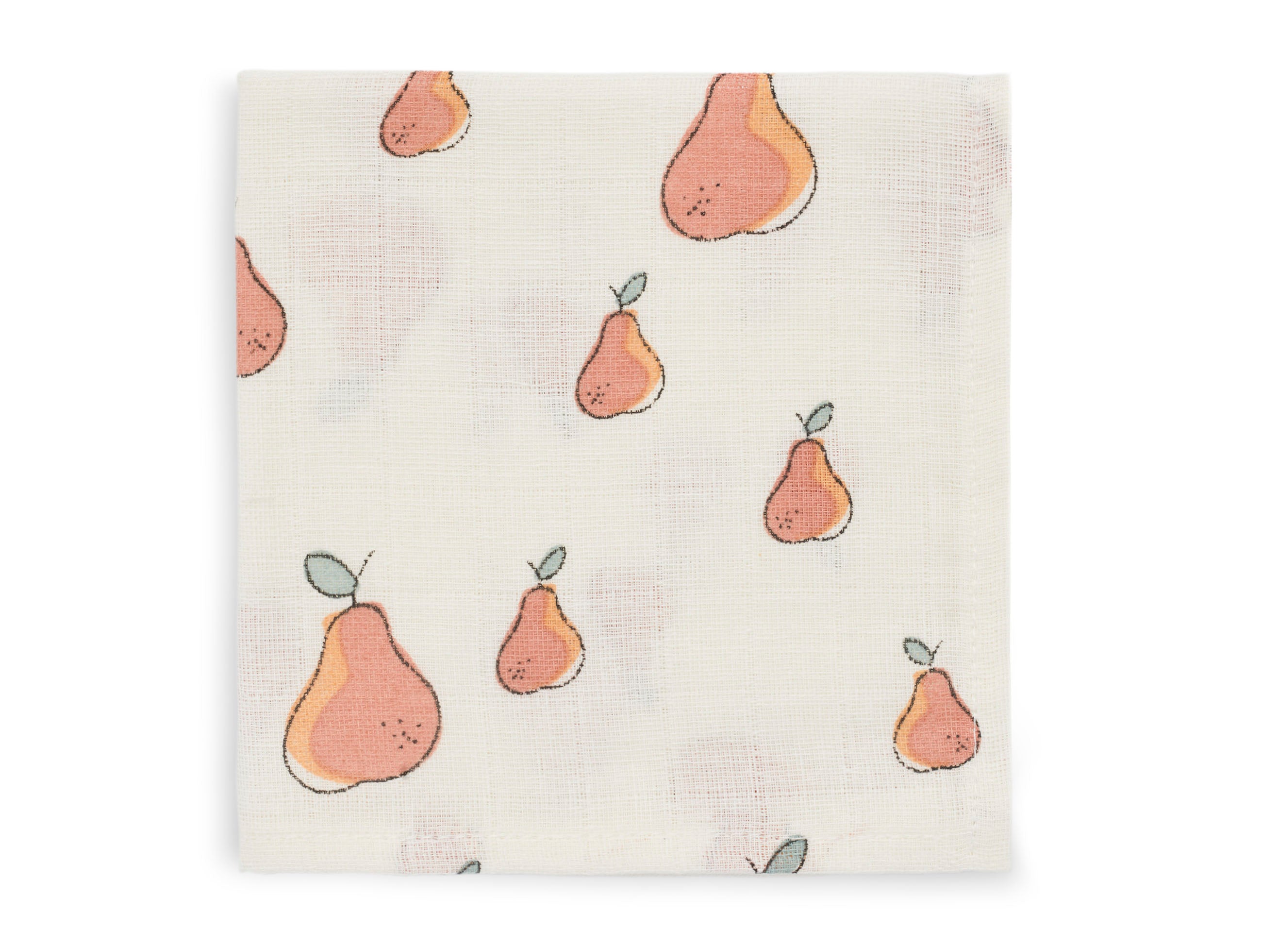 Jollein Waschlappen „Peach & Pear“  – 3er-Set (31x31cm)