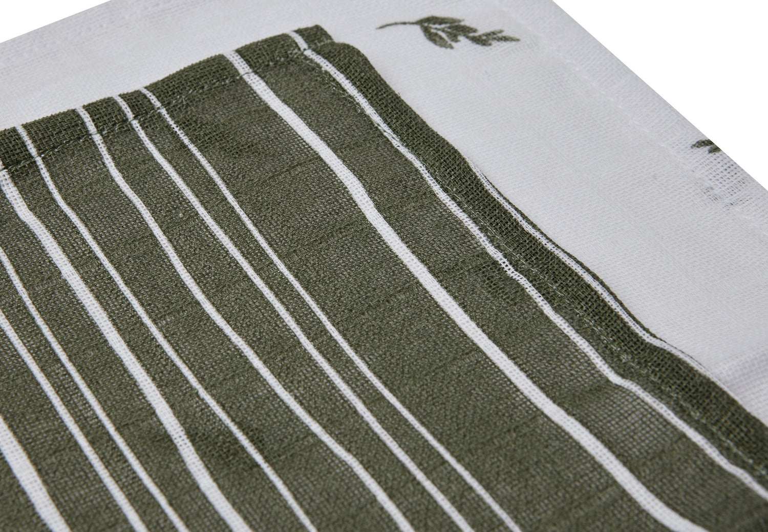 Jollein Spucktücher „Stripe & Olive“ – 2er Set (31x31cm)