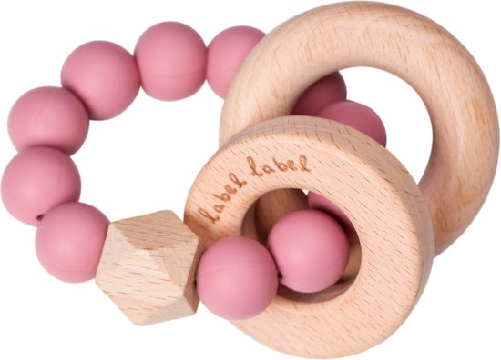 Beißring Perlen - Holz & Silikon