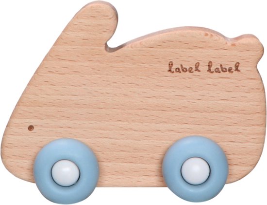 Beißspielzeug auf Rädern Hase – Holz & Silikon