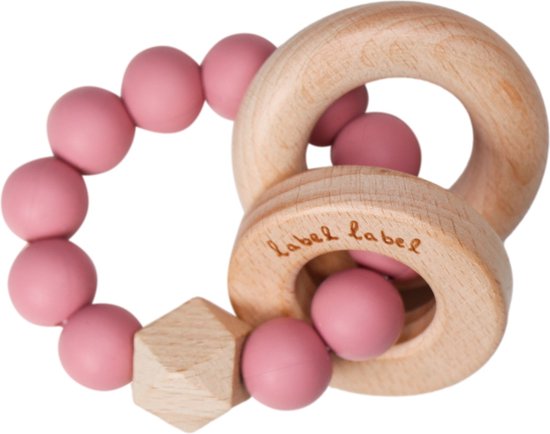 Beißring Perlen - Holz & Silikon