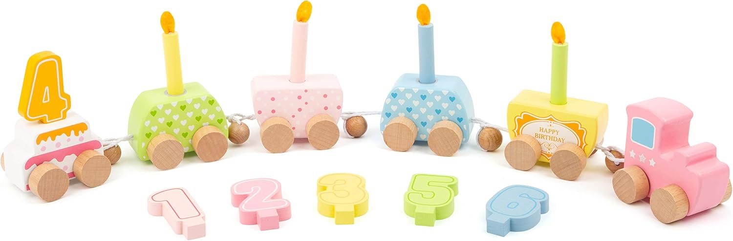 small foot Holz-Geburtstagszug mit Zahlen und Kerzen