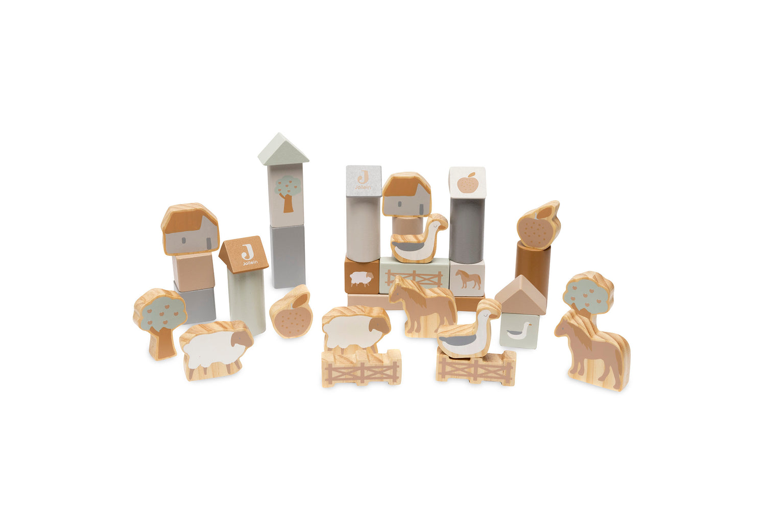 Jollein Wooden Blocks Set „Farm“