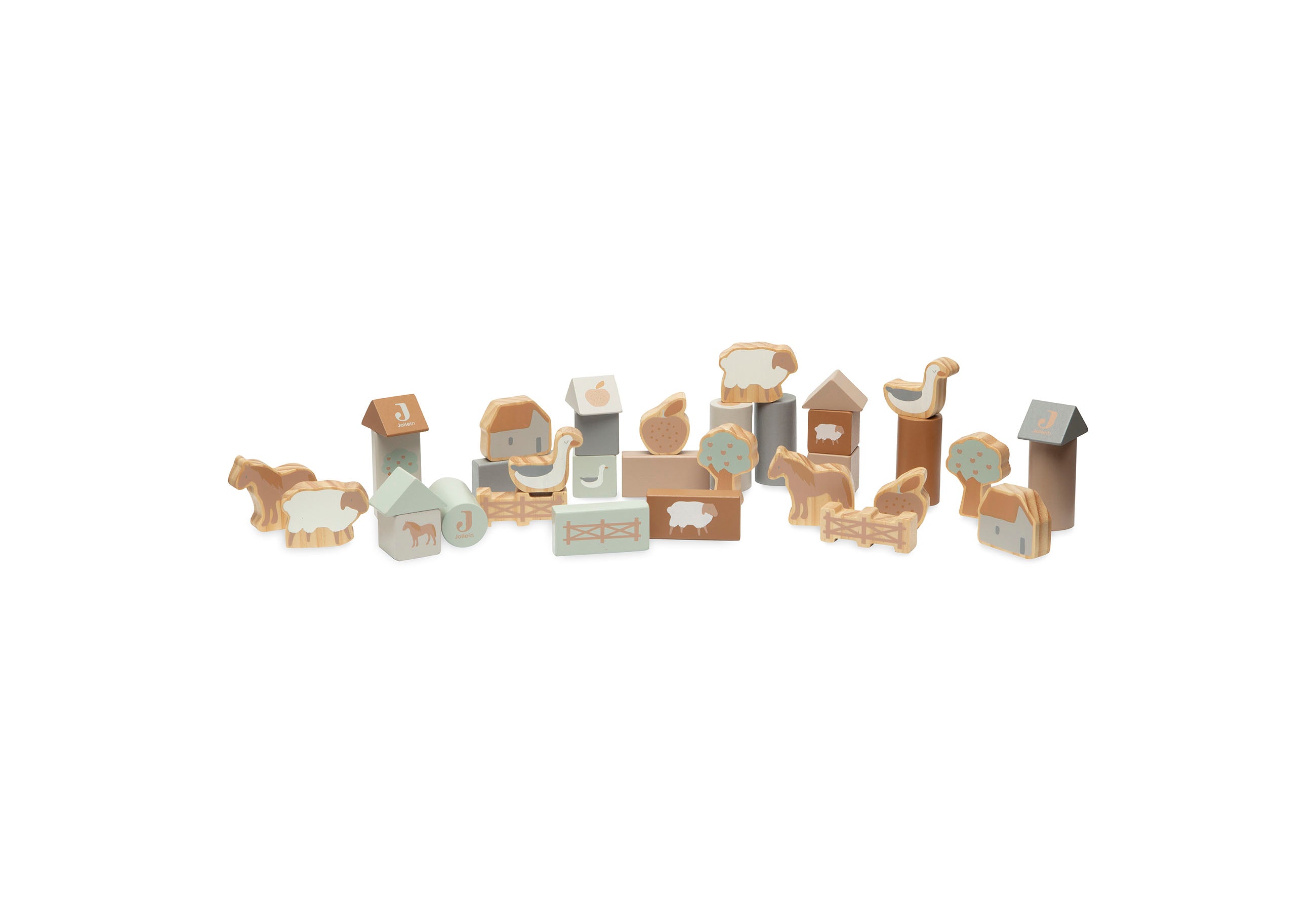Jollein Wooden Blocks Set „Farm“