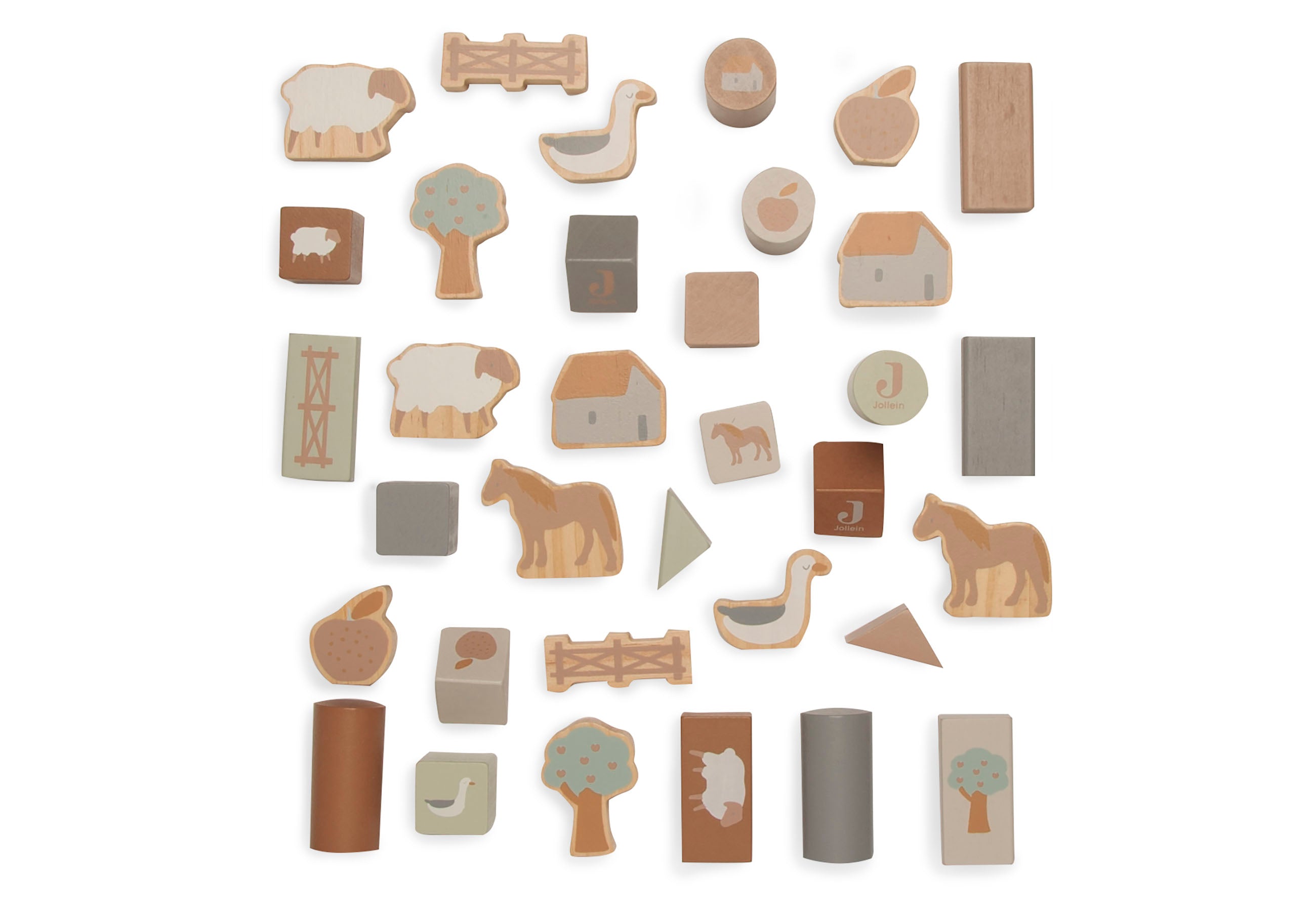 Jollein Wooden Blocks Set „Farm“