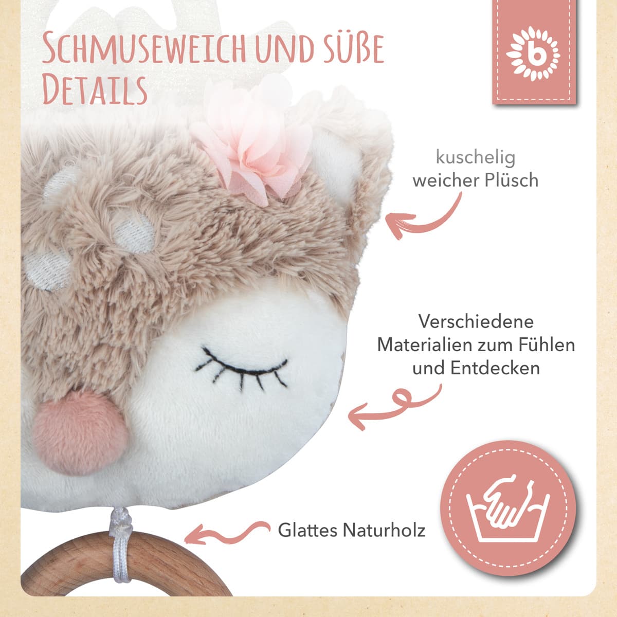 Bieco Kuscheltier Reh Ella mit Musikspieluhr