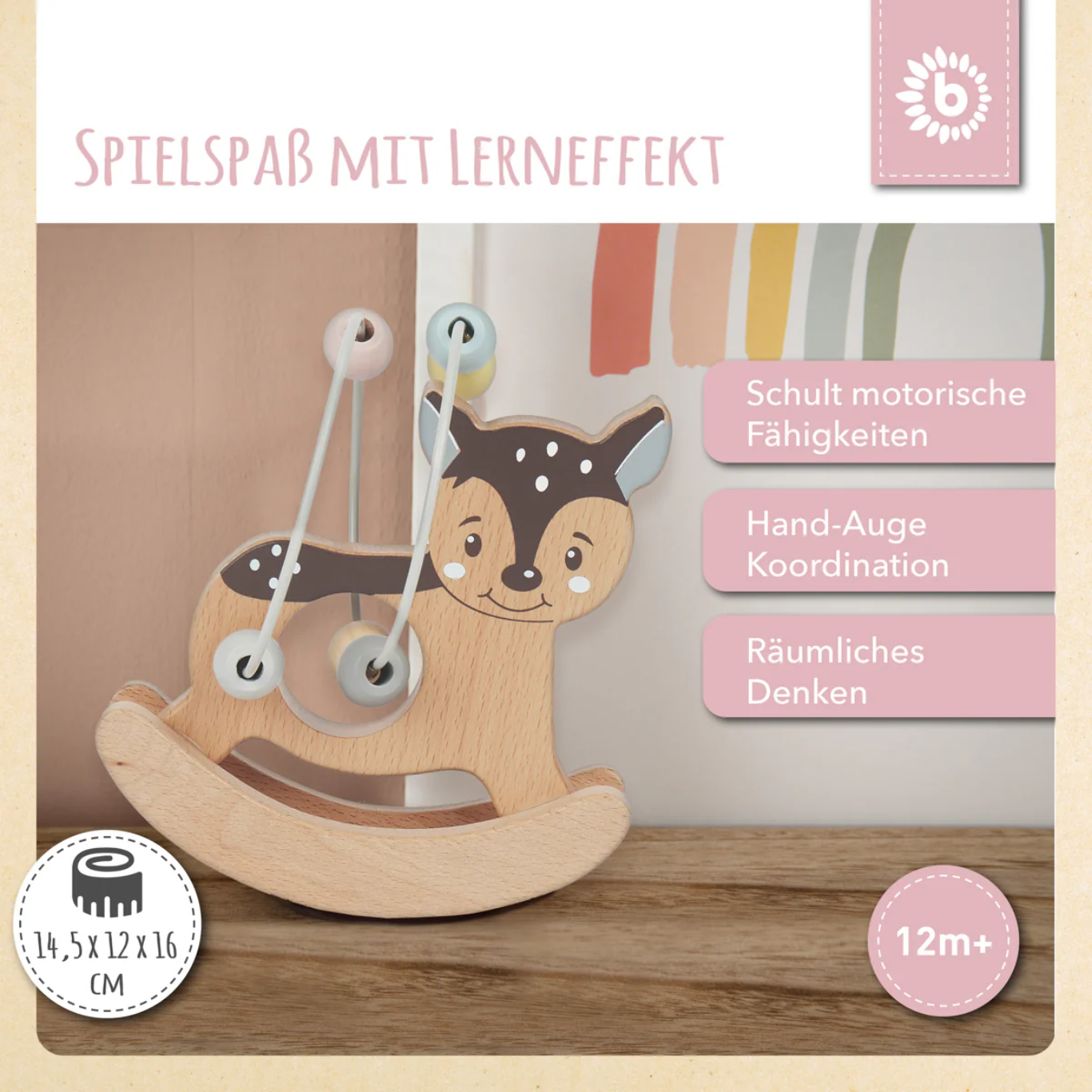 Bieco Motorikschleife mit Wippe in Rehform