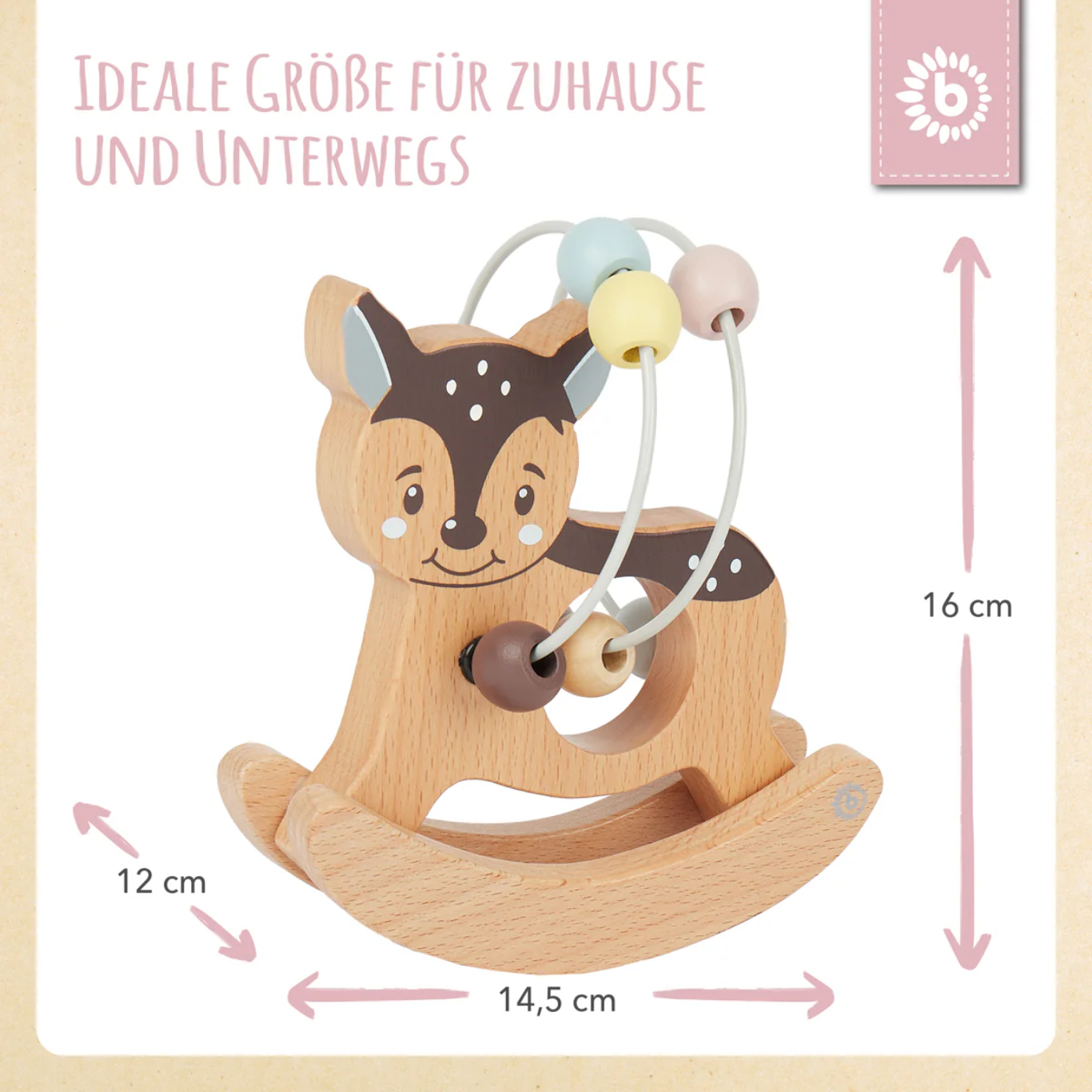 Bieco Motorikschleife mit Wippe in Rehform