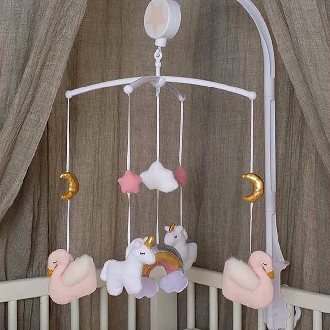 JaBaDaBaDo Musik-Mobile Mit Einhörnern, Schwäne & Regenbogen aus Stoff