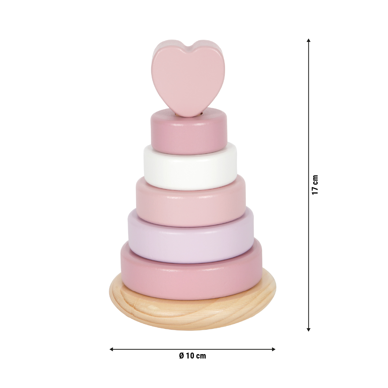 Stapelturm mit Herz in rosa von small foot