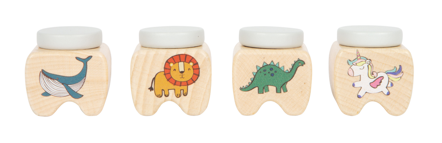 Personalisierbare Milchzahndose aus Holz von small foot