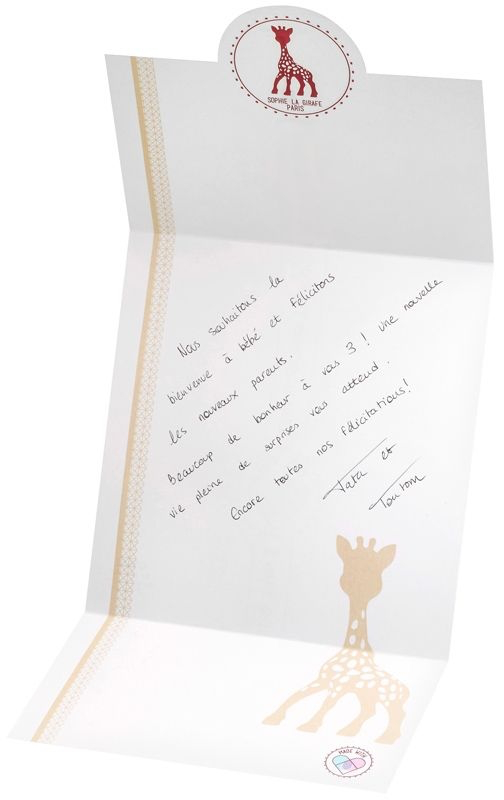 Sophie la girafe®  Geschenkset aus Naturkautschuk mit 1 Beißring, Karte & Tüte