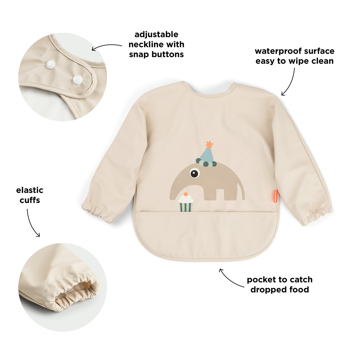 Done by Deer - Ärmellätzchen Lätzchen mit Tasche