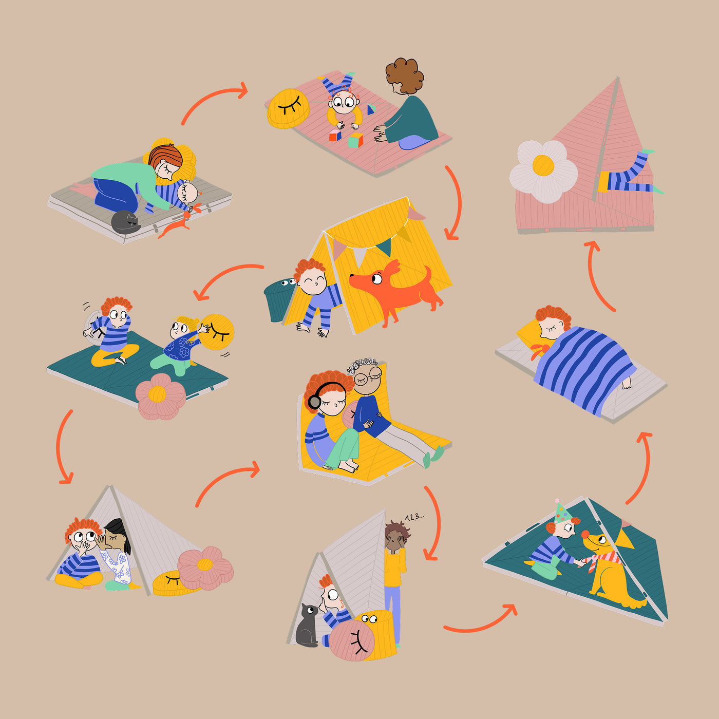 KOOJA Spielhöhle PLAY MAT FOLDEE Spielmatte