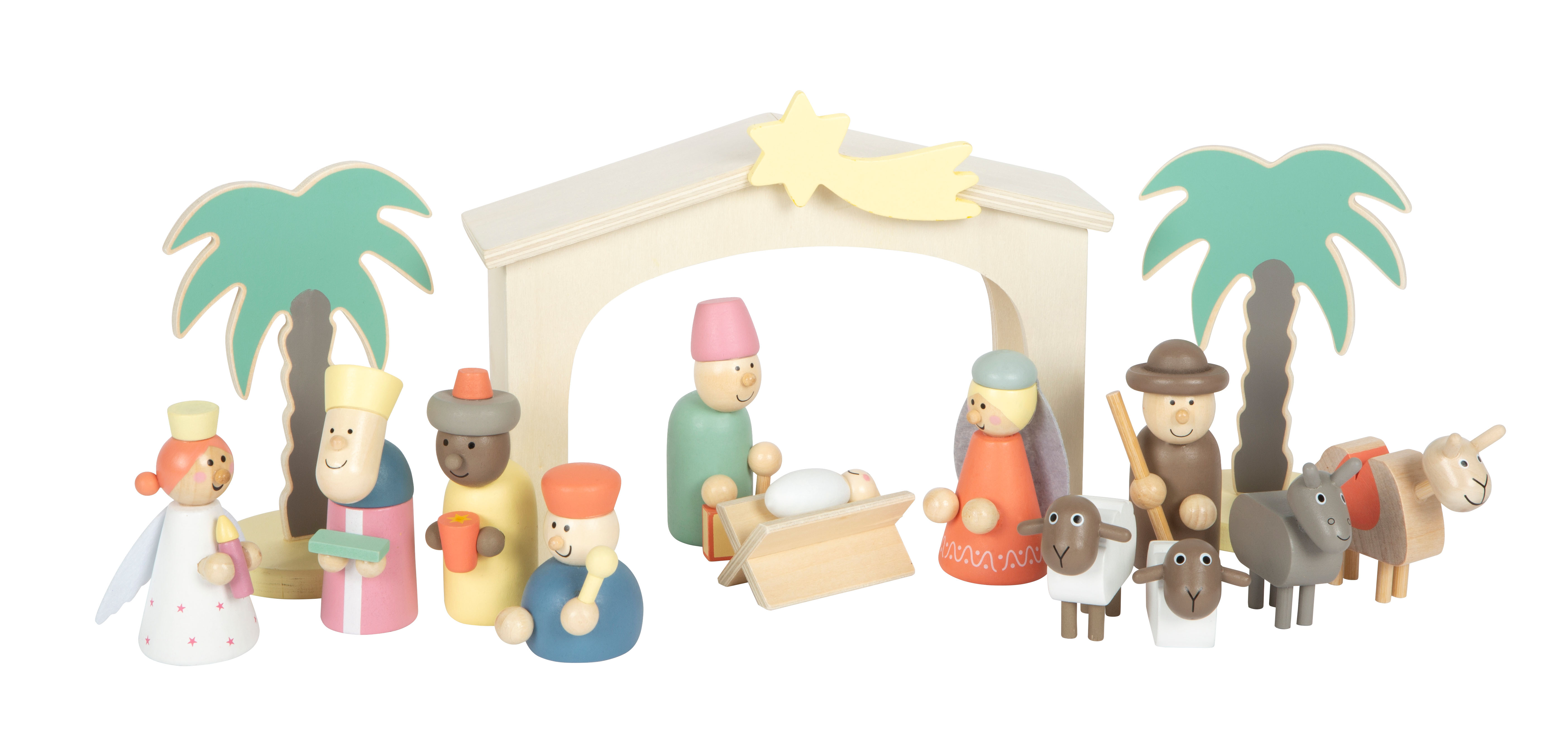 Holzkrippe Weihnachtsgeschichte