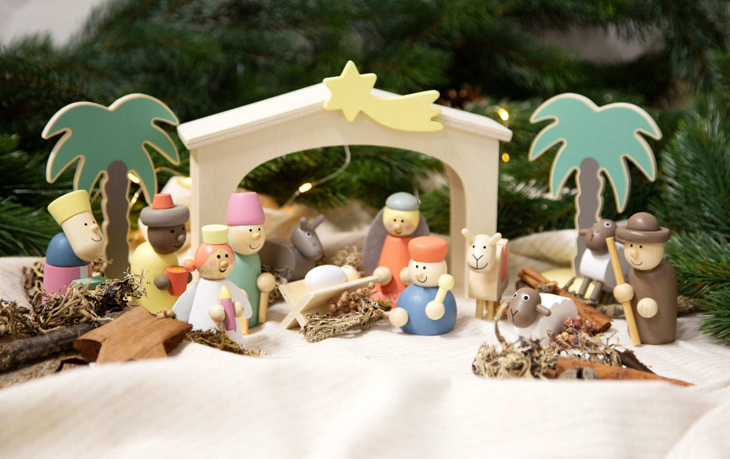 Holzkrippe Weihnachtsgeschichte