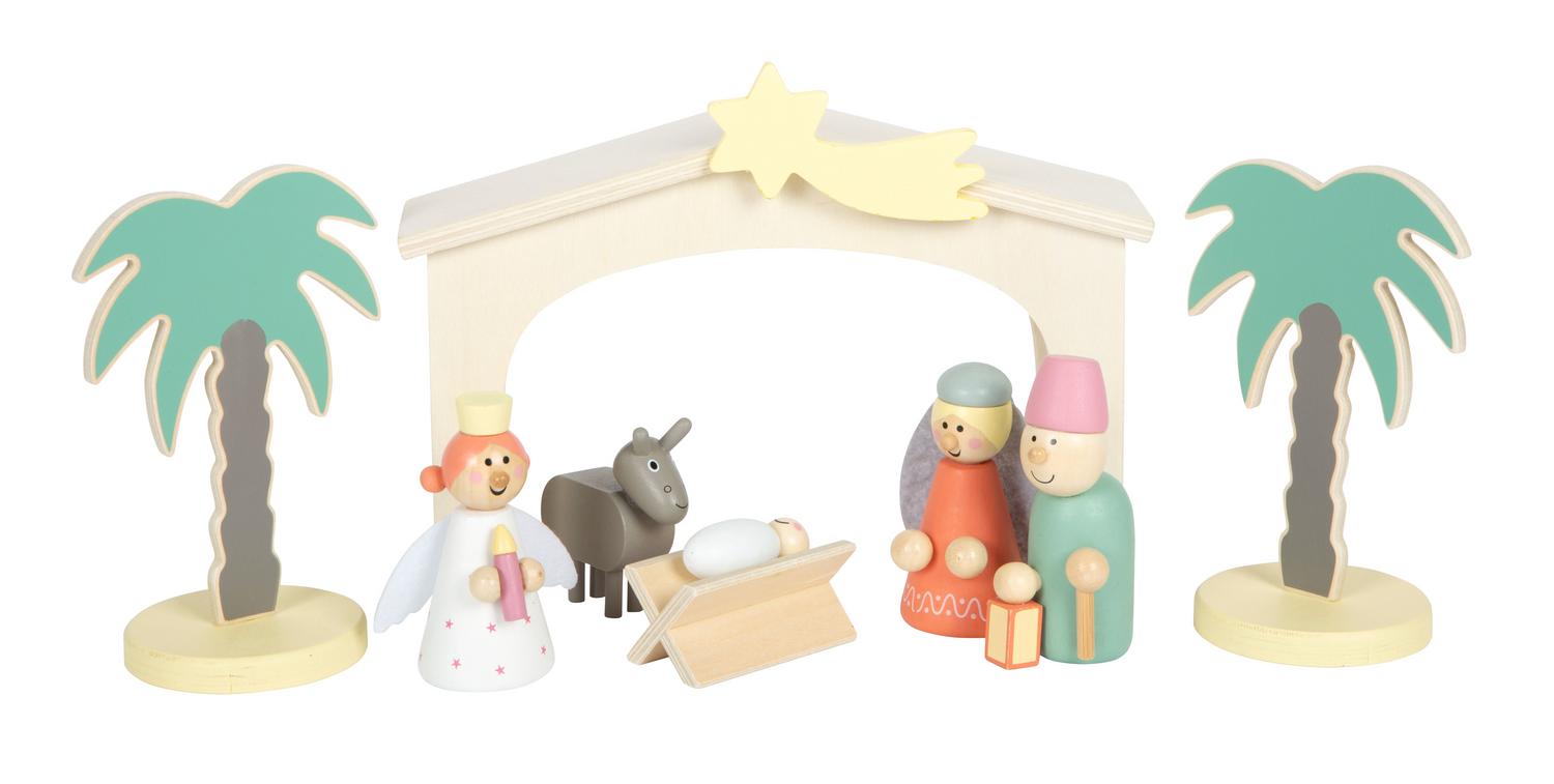 Holzkrippe Weihnachtsgeschichte