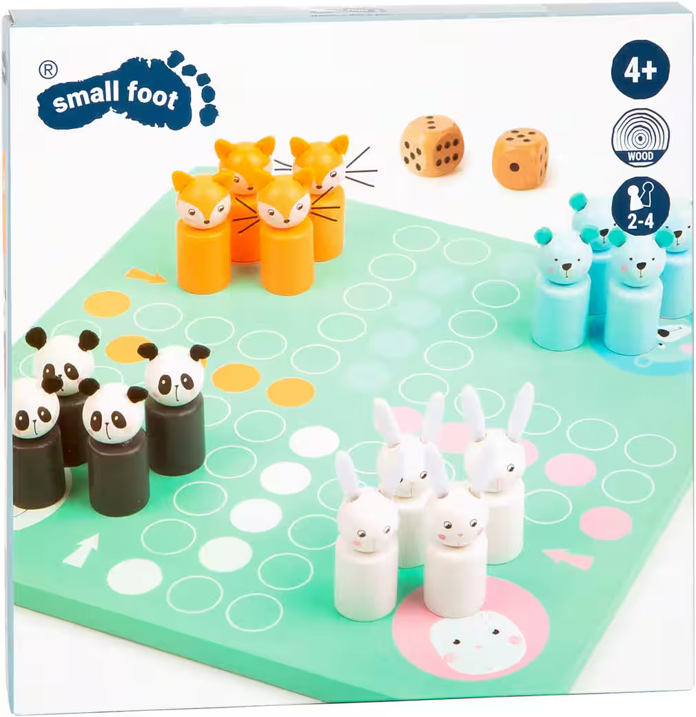 Ludo Spiel mit Tieren in Pastell