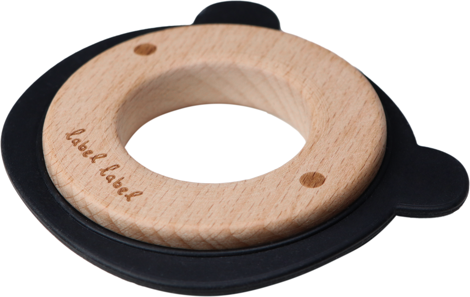 Beißring Holz & Silikon – Bärenkopf