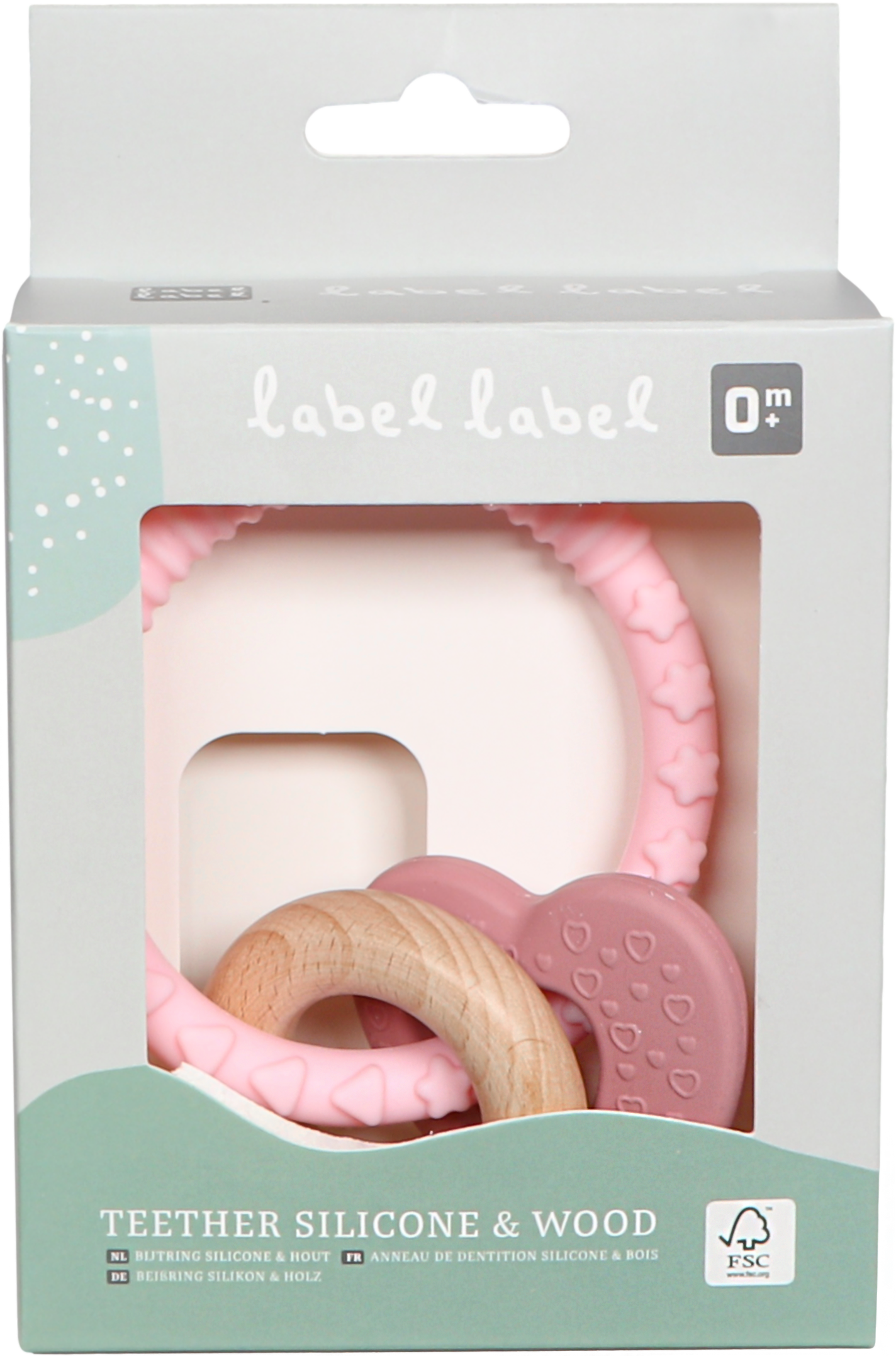 Beißring Herz - Holz & Silikon