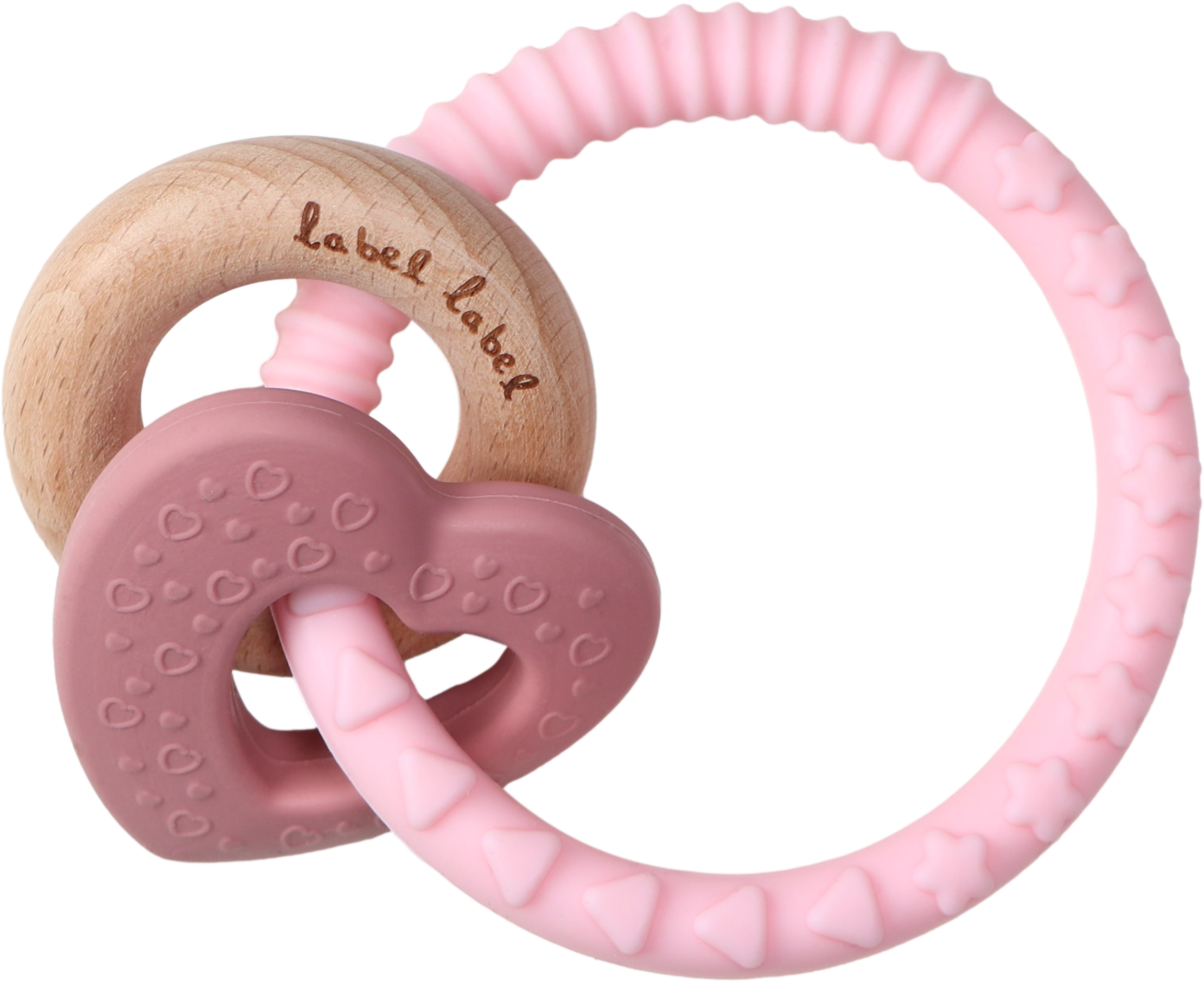 Beißring Herz - Holz & Silikon