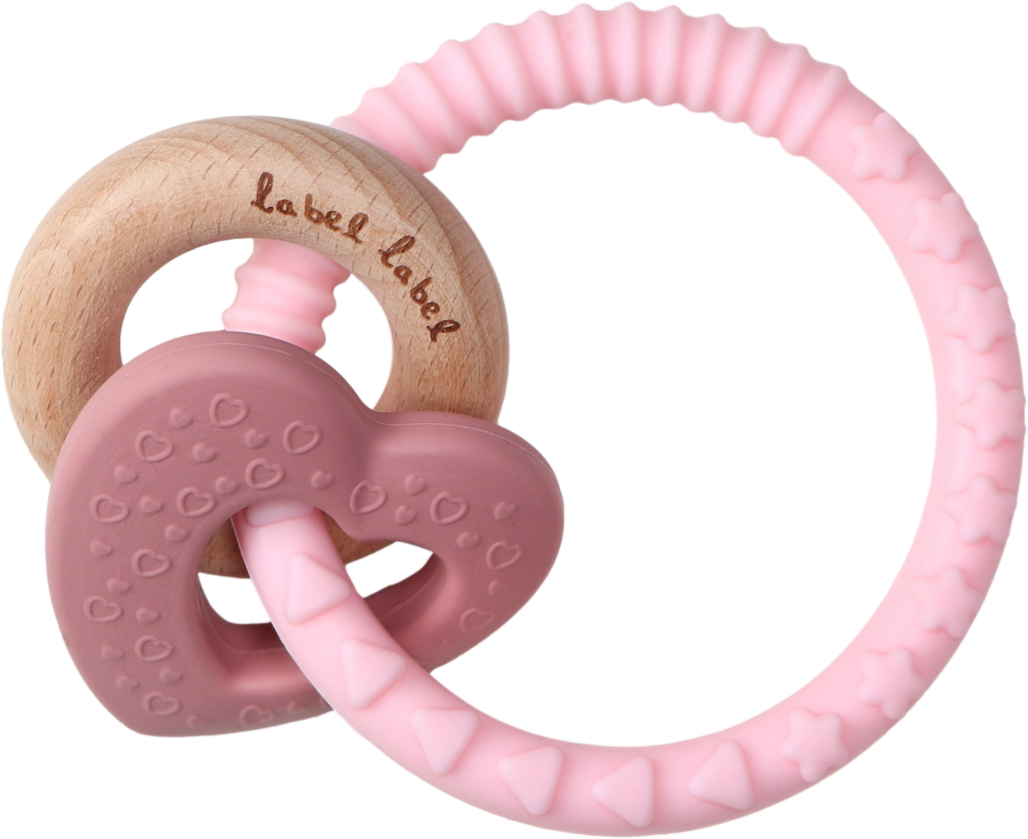 Beißring Herz - Holz & Silikon