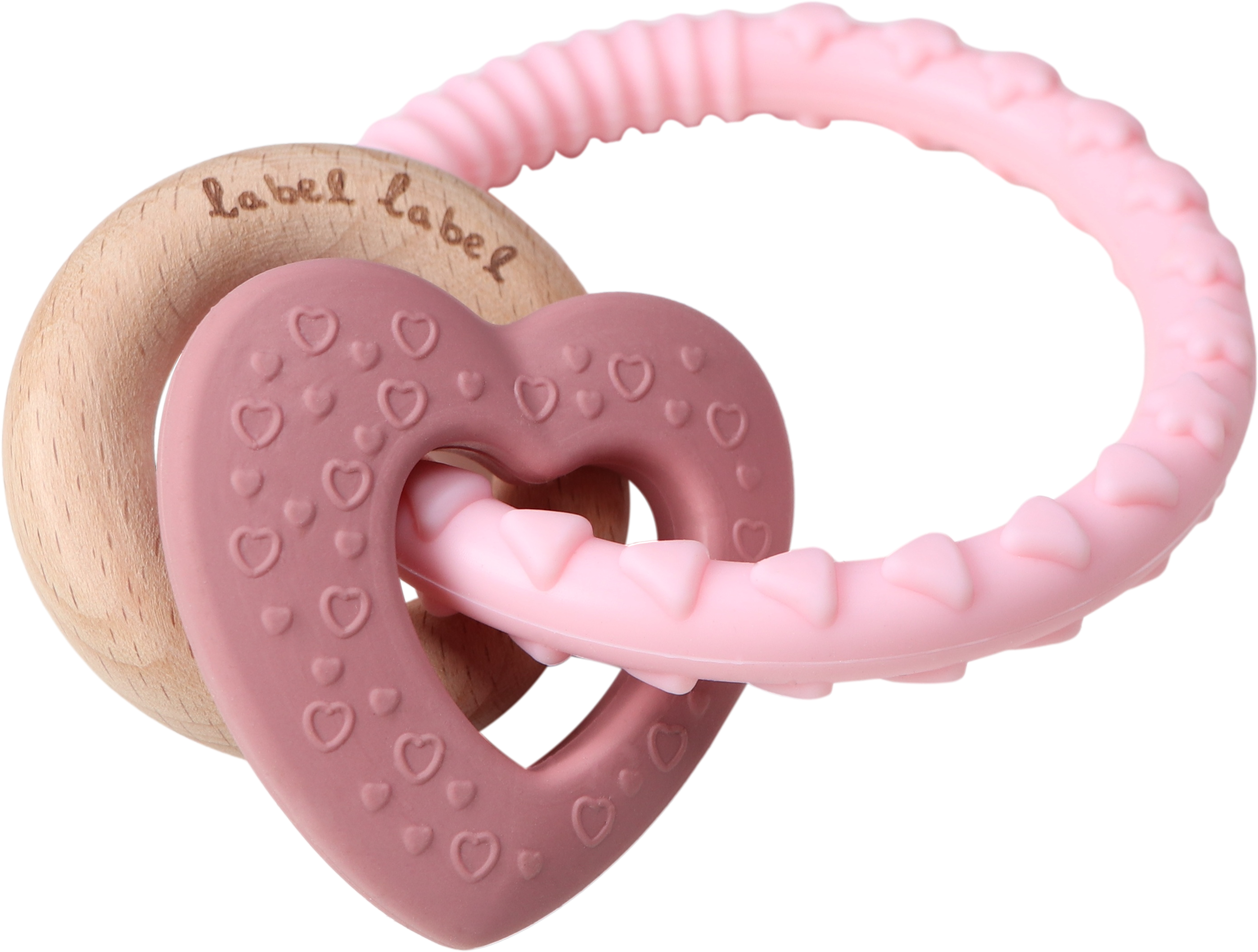 Beißring Herz - Holz & Silikon